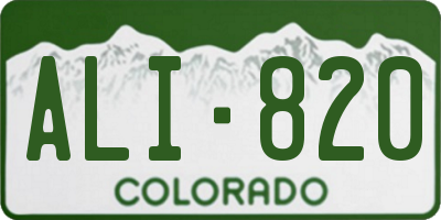 CO license plate ALI820