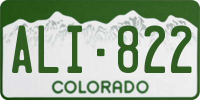CO license plate ALI822