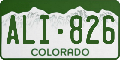 CO license plate ALI826