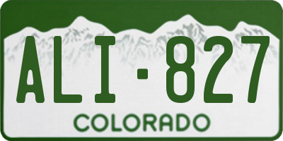 CO license plate ALI827