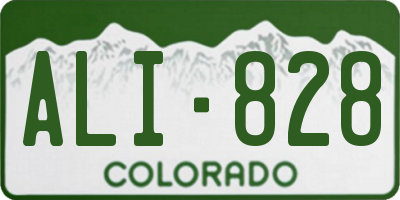 CO license plate ALI828