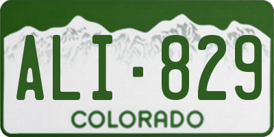 CO license plate ALI829