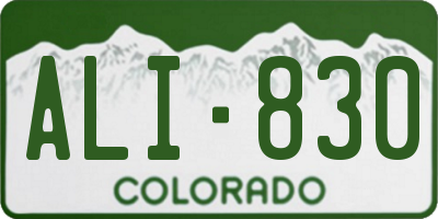 CO license plate ALI830