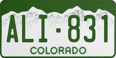 CO license plate ALI831
