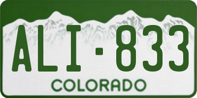 CO license plate ALI833