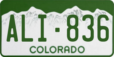CO license plate ALI836