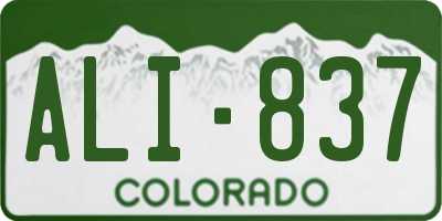 CO license plate ALI837