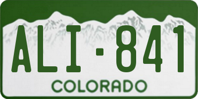 CO license plate ALI841