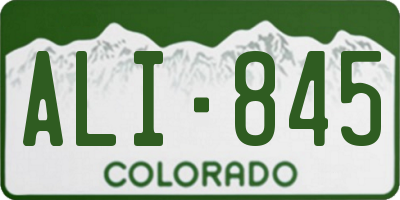 CO license plate ALI845