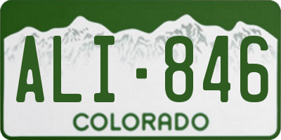 CO license plate ALI846