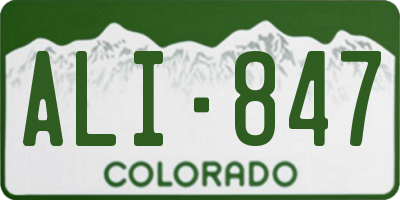 CO license plate ALI847
