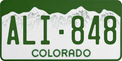 CO license plate ALI848