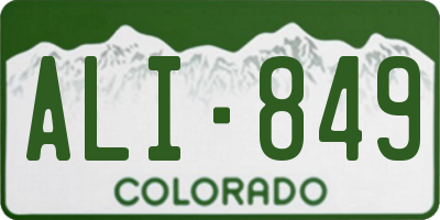 CO license plate ALI849