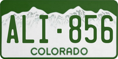 CO license plate ALI856