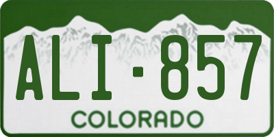 CO license plate ALI857