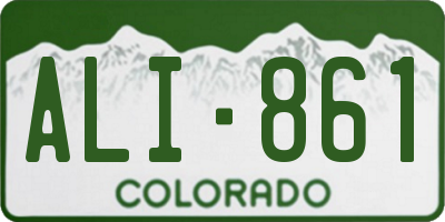 CO license plate ALI861