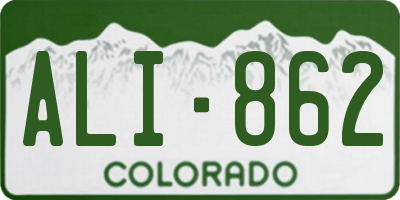 CO license plate ALI862