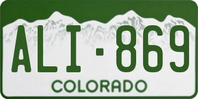 CO license plate ALI869
