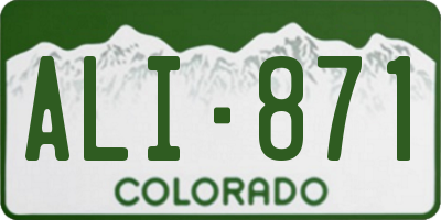 CO license plate ALI871