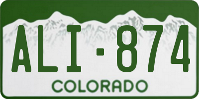 CO license plate ALI874