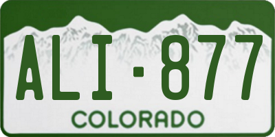 CO license plate ALI877