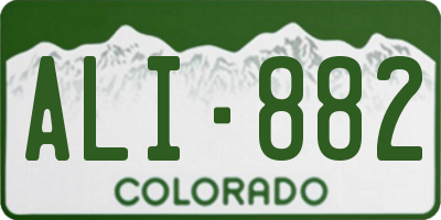 CO license plate ALI882