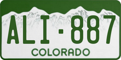 CO license plate ALI887