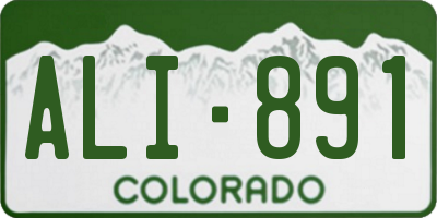CO license plate ALI891