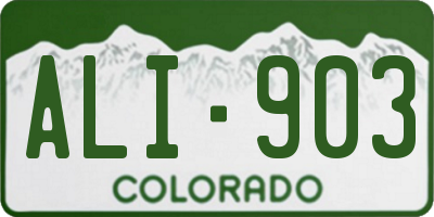 CO license plate ALI903