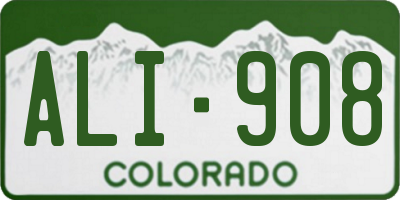 CO license plate ALI908