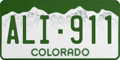 CO license plate ALI911