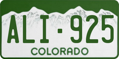 CO license plate ALI925