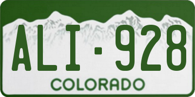 CO license plate ALI928