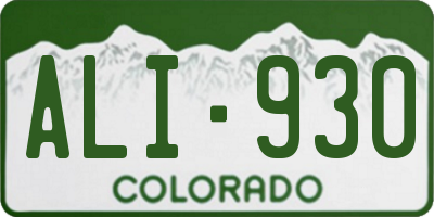 CO license plate ALI930