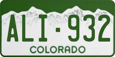 CO license plate ALI932