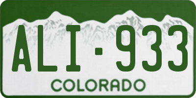 CO license plate ALI933