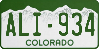 CO license plate ALI934