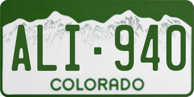 CO license plate ALI940