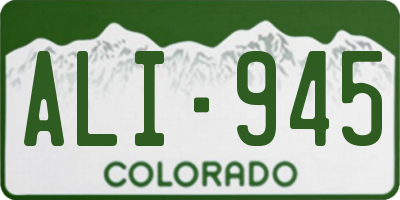 CO license plate ALI945