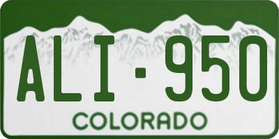 CO license plate ALI950
