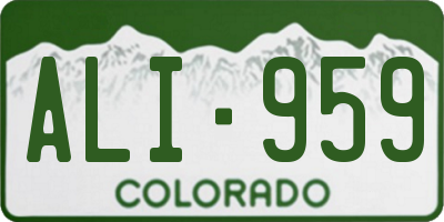 CO license plate ALI959