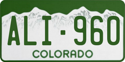 CO license plate ALI960