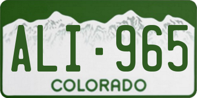 CO license plate ALI965