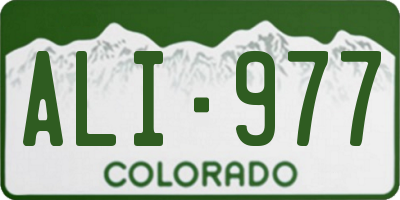 CO license plate ALI977