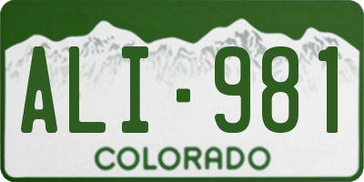CO license plate ALI981