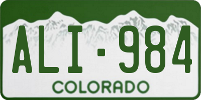CO license plate ALI984