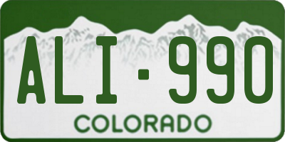 CO license plate ALI990