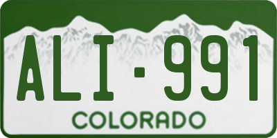 CO license plate ALI991