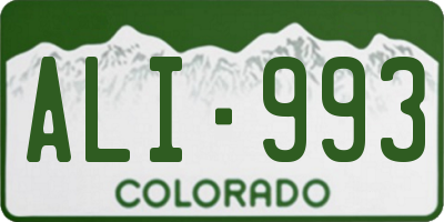 CO license plate ALI993