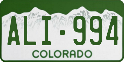 CO license plate ALI994
